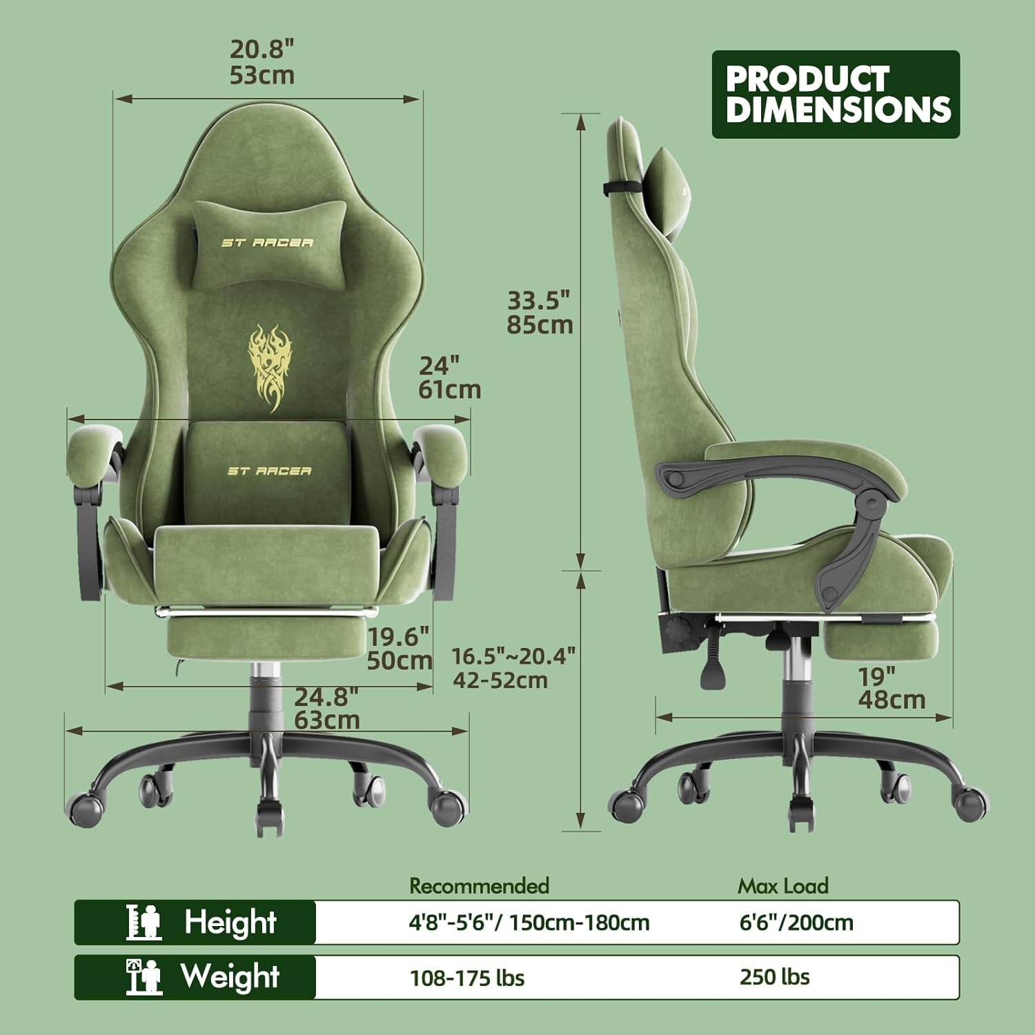Chaise de jeu en tissu velours - Gaming Chair avis et prix
